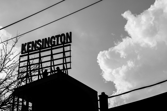 Silhouette of Kensington market sign